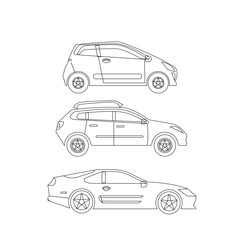 Stylized Automotive Blueprint Vector – Minimal Wireframe Technical Car Drawing

