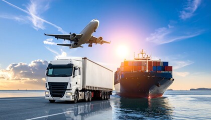 Transportation by air, truck, and ship