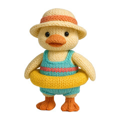 PNG Cute knitted duck toy