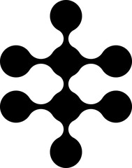 Symmetrical arrangement of circular nodes connected in a geometric structured design.