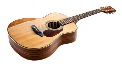 Fototapeta premium Acoustic Guitar Close Up Isolated on Transparent Background