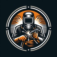 vector illustration of an abstract background welder logo