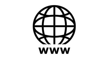 Obraz premium Www globe icon isolated on white background