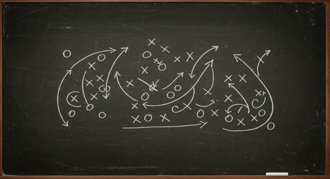 Chalkboard Football Play Strategy - Vintage textures