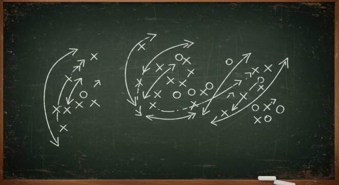 Chalkboard Football Play Strategy - Vintage/Retro design