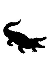 Silhouette of a Crocodile with Open Mouth