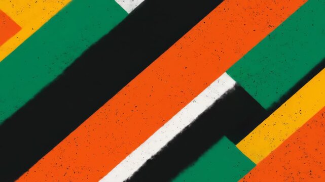 Colorful geometric pattern of diagonal stripes and black background