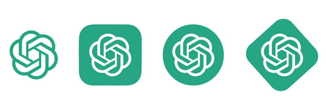 chatgpt logo set. chatgpt icon isolated. chatgpt button