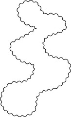 Organic blob shape with smooth wavy borders and subtle zigzag undulations along its edges, featuring a hollow center.