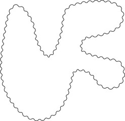 Minimal fluid design with a wavy contour and hollow center, created with smooth organic curves.