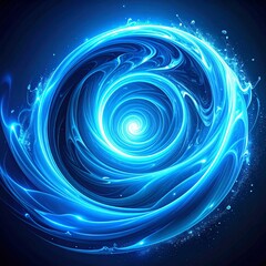 Naklejka premium Abstract Swirling Blue Energy Vortex with a Circular Pattern and Glowing Light