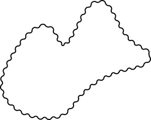 Contour-based irregular shape with a smooth wavy border and organic flow.