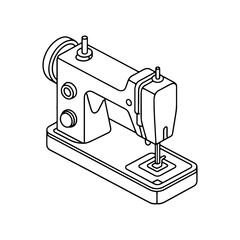 Detailed sewing machine graphic featuring a vintage design, perfect for tailors, seamstresses, fashion design, and creative projects.