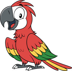 Parrot Cartoon vector design in white background, Parrot icon design, Parrot illustration vector design