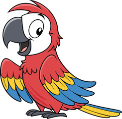 Cartoon Parrot vector design in white background, Parrot icon design, Parrot illustration vector design