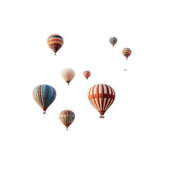 Obraz premium Hot air balloons scattered in the sky