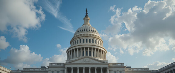 Fototapeta premium Capitol building tour washington d.C. Architectural photography daytime ground view american landmark