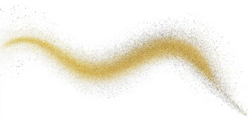 Abstract Hand-Drawn Line with Gold Glitter Sparkle