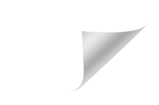 Curled Page Corner: Minimalist, Elegant, White Paper on Black Background, Clean Design.
