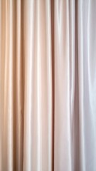 Fototapeta premium Soft Folds of Light Beige and White Satin Curtain with Gradient Texture