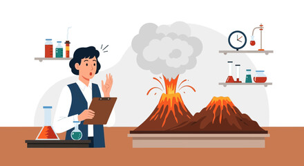 Experiment Gone Wrong Volcano Erupts Scientist Shocked in Classroom