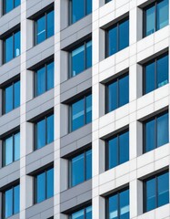 Abstract Urban Building Facade with Symmetrical Windows in Daylight