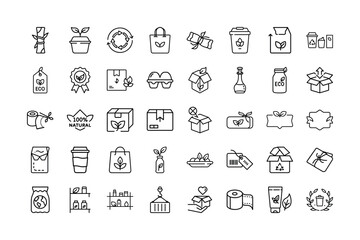 Eco Packaging Icons for Green Design