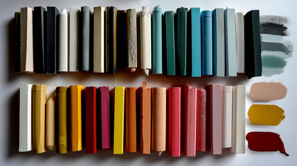 Obraz premium various Colorful artists' chalk pastels, oil pastel, crayons
