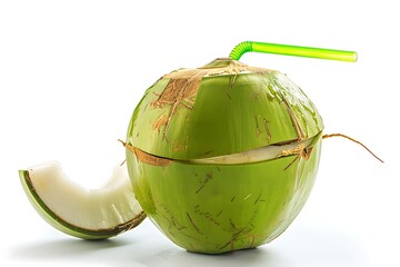 Naklejka premium coconut on white background