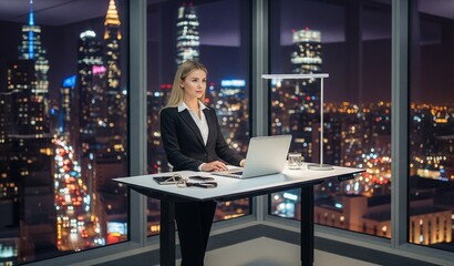 Fototapeta premium Eine hübsche, junge Geschäftsfrau