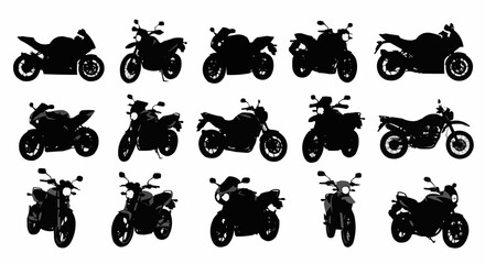 Motorcycle Silhouettes Set