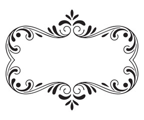 Elegant Ornamental Frame Vector – Vintage Floral Border for Invitations, Labels & Crafts