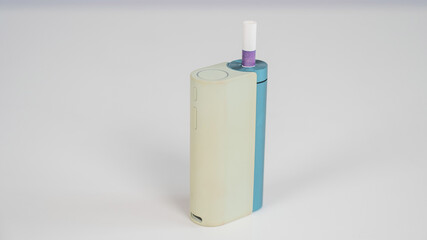 Electronic cigarette on a white background. Tobacco heating systems.