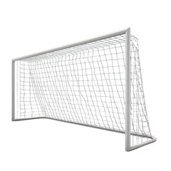 Soccer goal with net, vector illustration on a white background, png, transparent