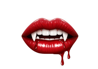 Fototapeta premium Vampire Lips with Dripping Blood – Hauntingly Bold Halloween Icon