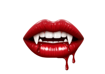 Vampire Lips with Dripping Blood – Hauntingly Bold Halloween Icon