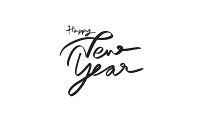 happy new year text font calligraphy hand written lettering  script black color object happy new year 2026 2027 2028 time countdown happy new year winter season merry christmas xmas party event xmas