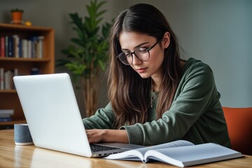Happy students studying