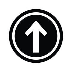 Black Circle Up Arrow Icon Upload Symbol Simple Direction Pointer UI UX Element Vector Graphic