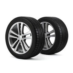 Obraz premium Two car tires on rims