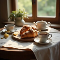 Fototapeta premium Café da manhã rústico europeu
