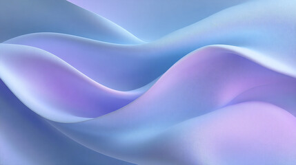 Obraz premium Minimalist flowing curves in soft pastel blue and lavender, gentle rhythmic patterns creating a sense of calm, smooth gradients, high-end abstract art, professional lighting