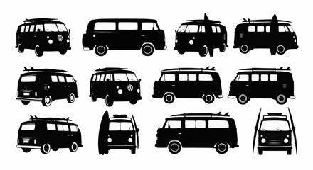 Surf Van Vector Illustration