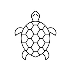 Turtle with a patterned shell in a minimalist design