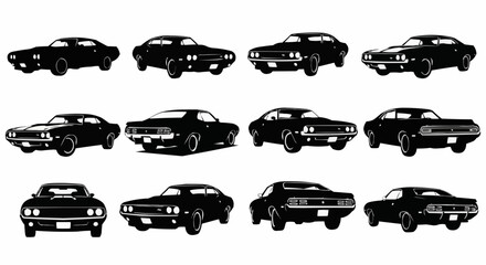 Retro Muscle Car Vector