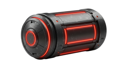 High-Tech Energy Transfer Reactor Component on Isolated Transparent Background


