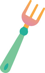 Childs pastel colored garden fork tool