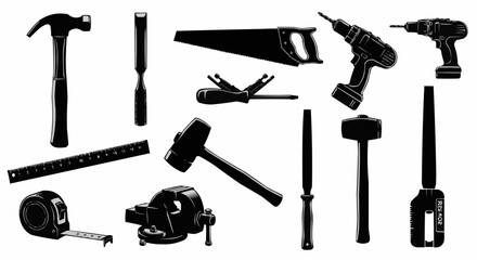 Woodworking Tools Vector Set