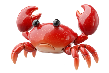 An adorable watercolor illustration of a crab clipart for kids, isolated on a transparent background.
