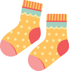 Cozy yellow polka dot socks with ribbed cuffs © Orpita